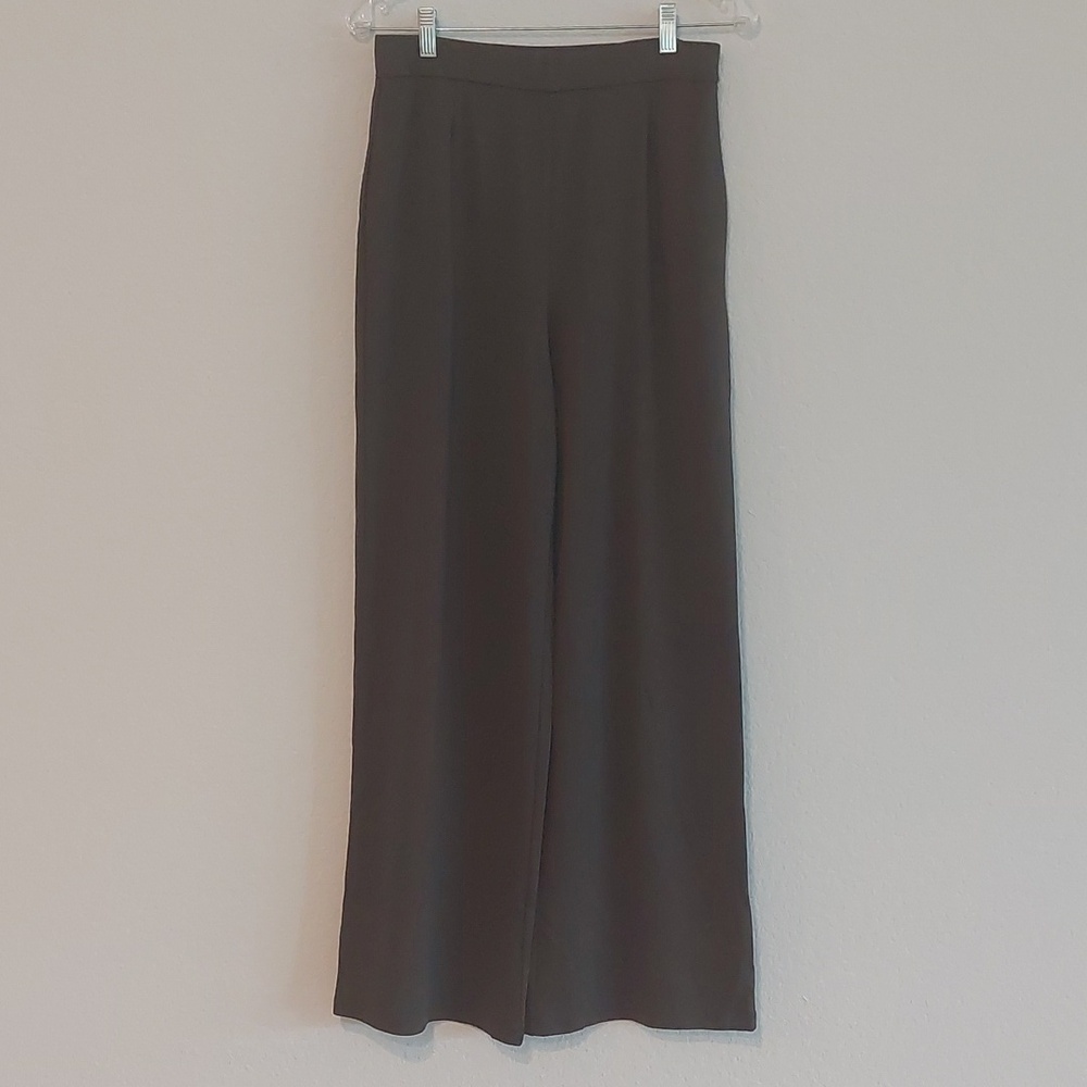 MARLA WYNNE Wide Leg Hunter Green Ponte Knit Pants NWOT
